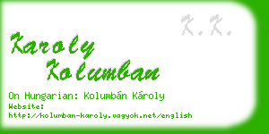karoly kolumban business card